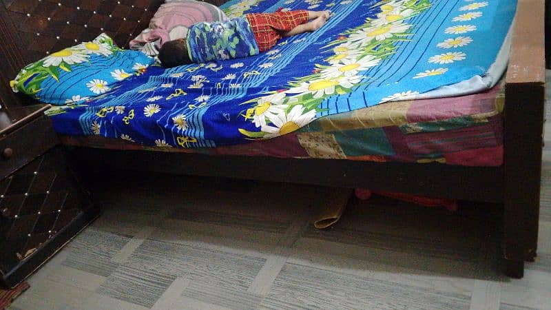 bed with Mattress & side tables for Sale 25000 2