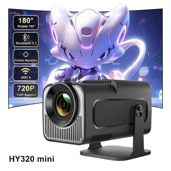 HY320 Mini Projector - Android 11, 4K, WiFi 6 4