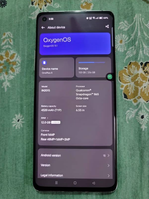 Oneplus 8 12 GB / 256 GB 2