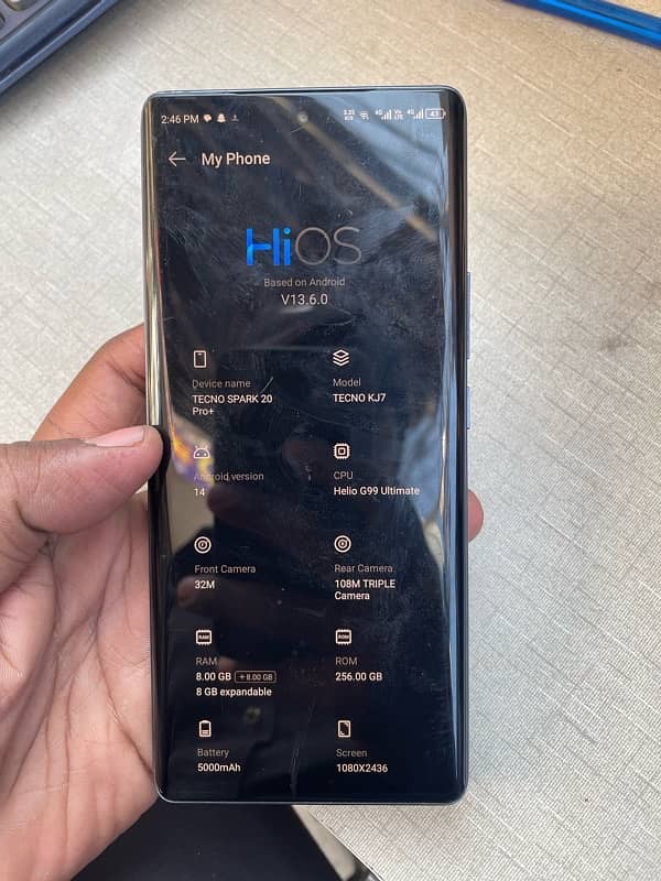 tecno spark 20 pro plus 8/8 256gb ha urgent sale full box  Kay sat 8