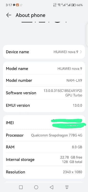 Huawei Nova 9 8gb 128gb cp exchange possible 1