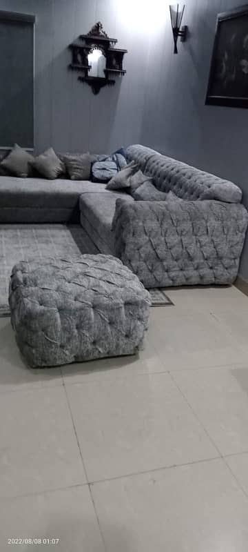 L shaped  grey color sofa 1