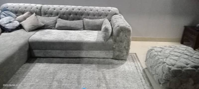 L shaped  grey color sofa 4