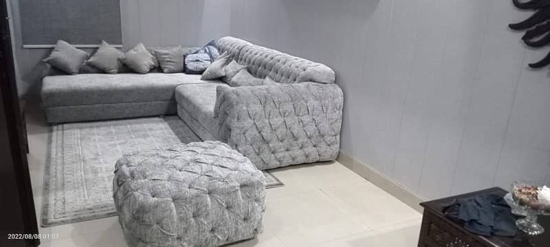 L shaped  grey color sofa 5