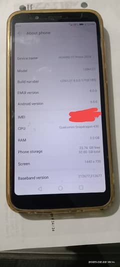 Huawei y7 prime 2018 all okay PTA approved