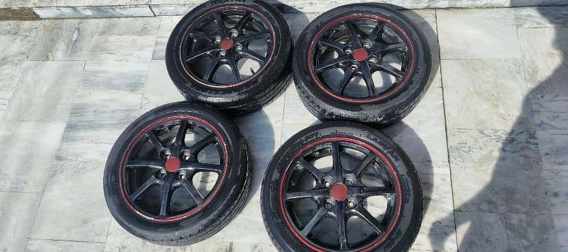 14 inch rims with tyre like new 0