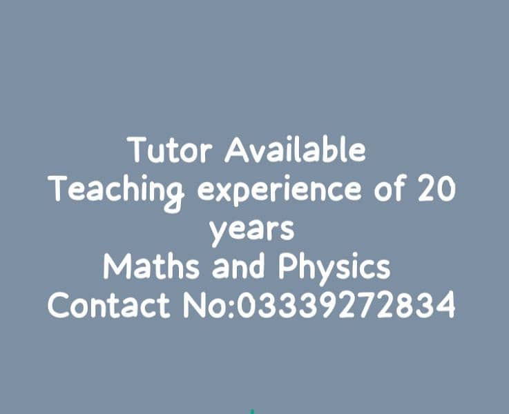 TUTOR. WHATSAPP; 03339272834 0