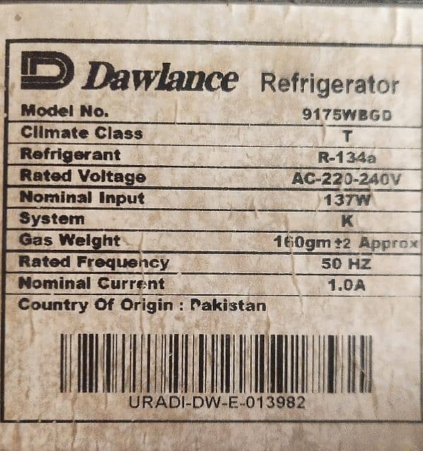 Dawlance Refrigerator 9175WBGD 0