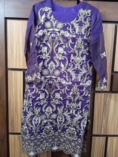 purple embroidery dress