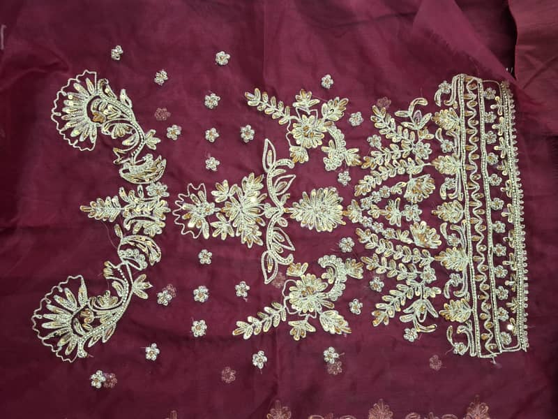 Unstitched hand embelished bridal lehnga 3