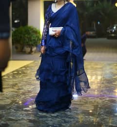 wedding wear/ blue saree/ formal dress