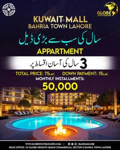 Just 15 lakhs Down Payment Facing Eiffel Tower 1 Bed Apartment in Kuwait Mall