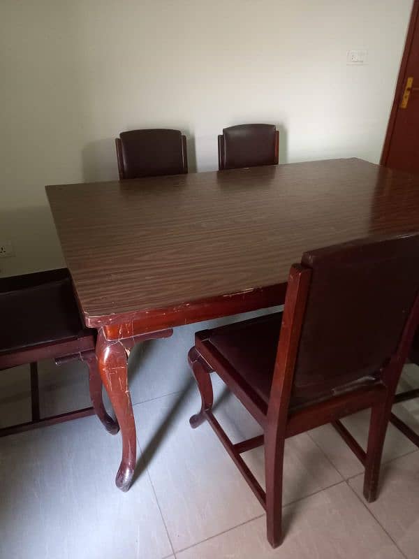 chinioti pure wood dining table with 6 chairs 1