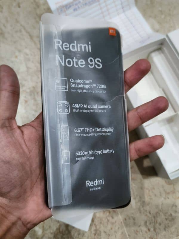 Redmi note 9s. complete box never open repair 10