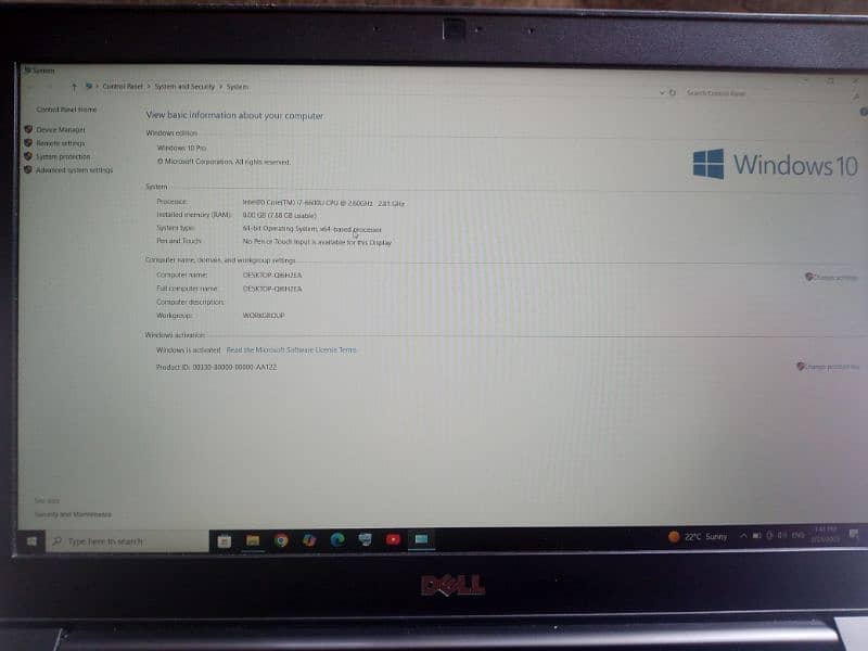 Dell Latitude 7280 Core i7 6th Gen 8GB Ram 256GB SSD 7