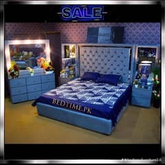 Bed set ,bed room chairs, 3 seater dewan ,showcase ,Hanger