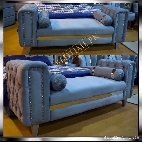 Bed set ,bed room chairs, 3 seater dewan ,showcase ,Hanger 5