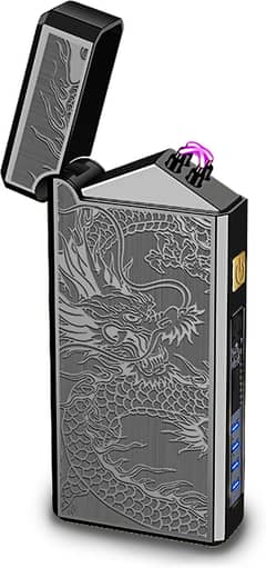 Black Dragon Metal Plasma Arc USB Type-C Lighter, 500mA, Fast Charging