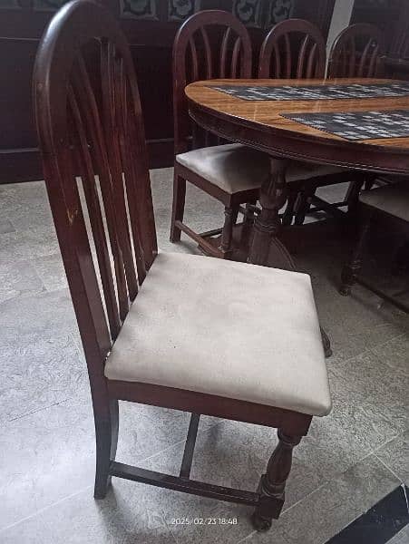 Wood Dinning table with 6 chairs for sale 3