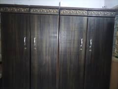 master bed and four door cupboard