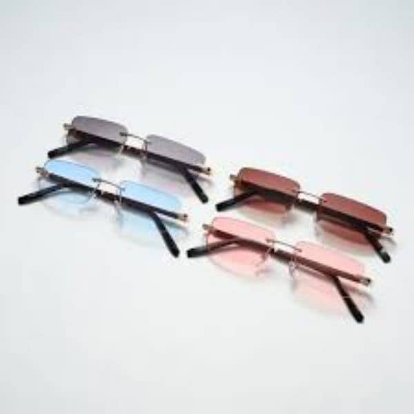 2pcs vintage rimless fashion glasses for women , classic wooden temple 2