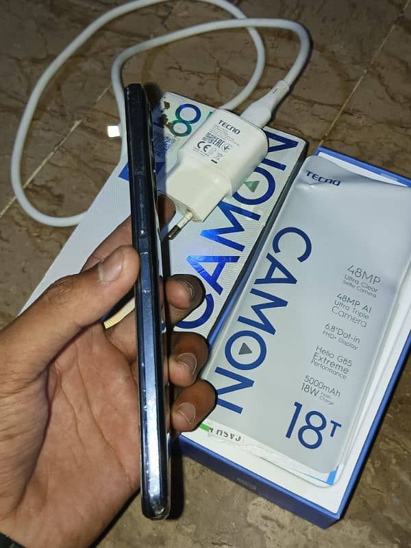 tecno camon 18t. . . 4/128 with complete box charger 6