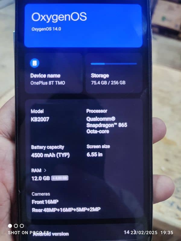 OnePlus 8T signal sim aprv screen change 3