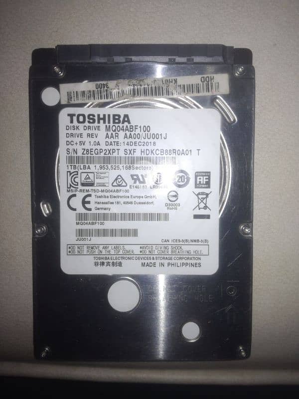 New Toshiba 1tb hard drive 2