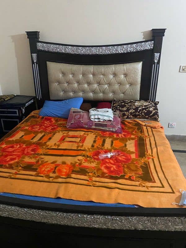 double Bed with side Table & mirror 5