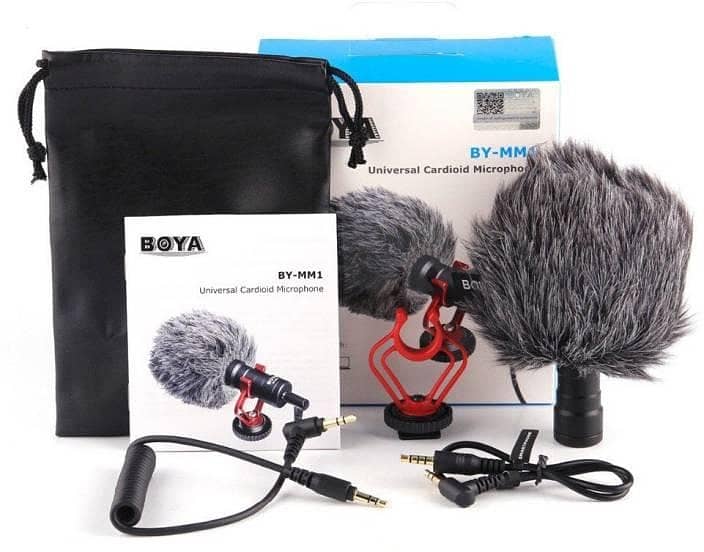 Boya BY-MM1 Universal Cardioid Shotgun Microphone - Plug & Play, TRS 2