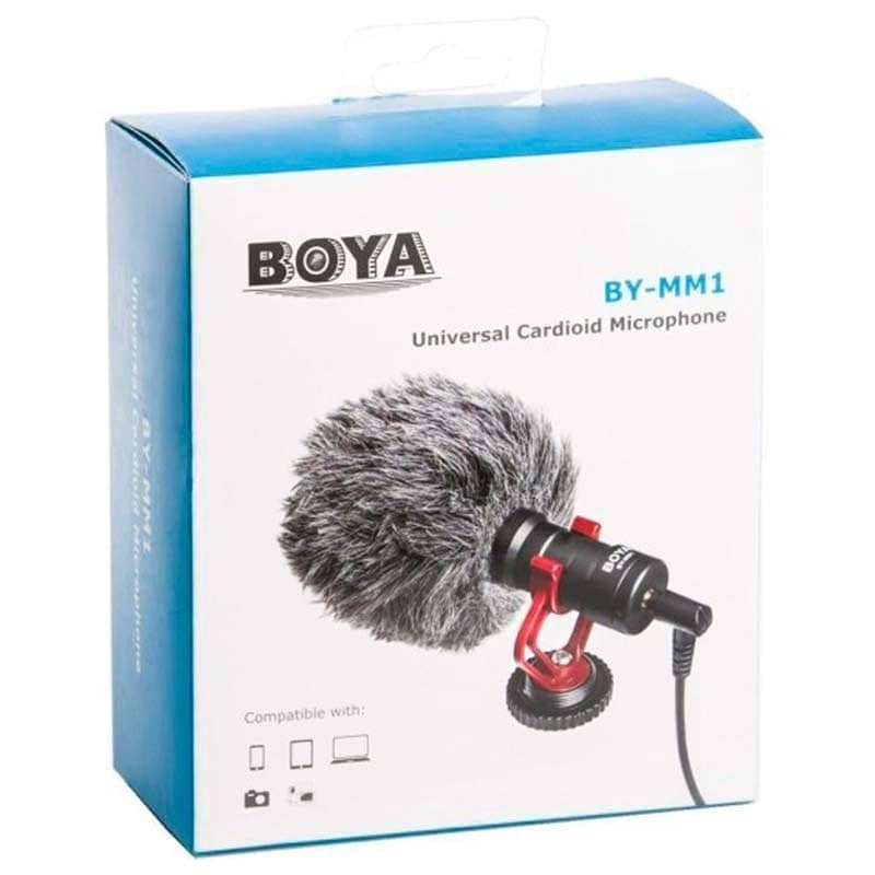 Boya BY-MM1 Universal Cardioid Shotgun Microphone - Plug & Play, TRS 5