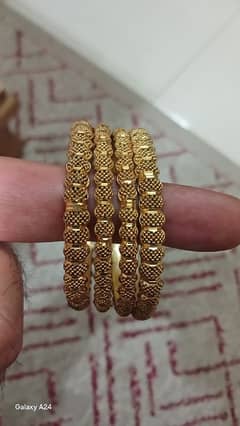 Gold-Tone Textured Bangles