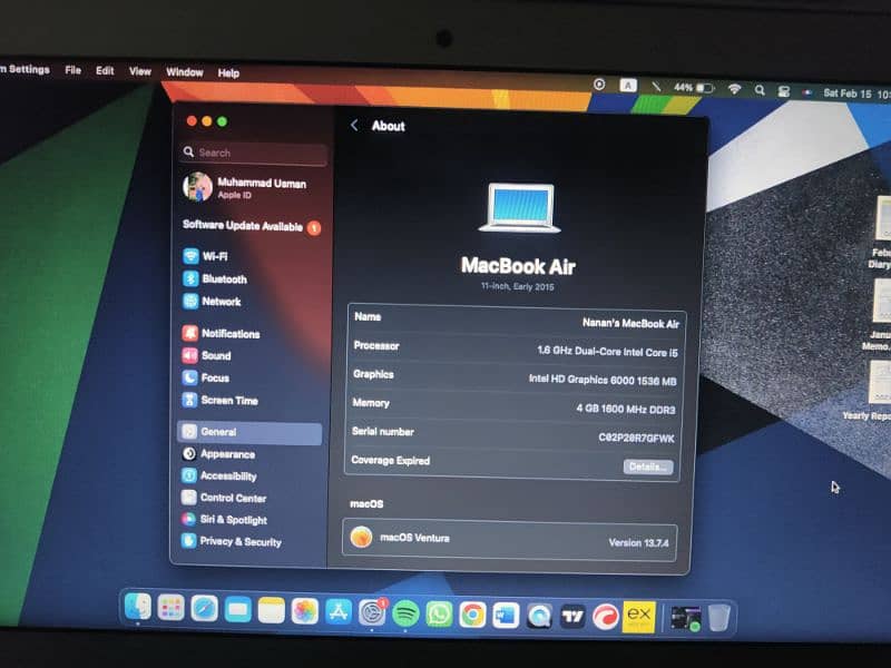 Macbook Air 11 Inch (Early 2015) 128 GB Lush Conditio 0