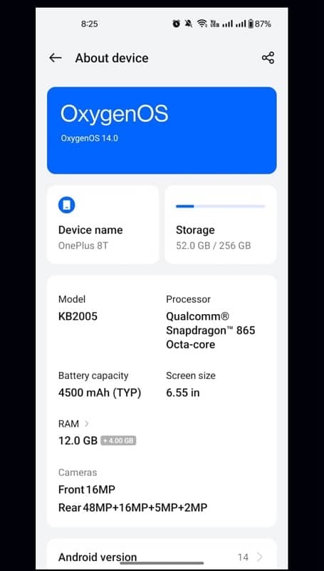 OnePlus 8T DUAL SIM APPROVED | 12/256 RAM 2