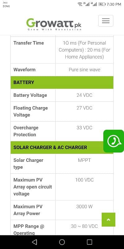 3.2 KW. PV 3000.24v Growatt 1