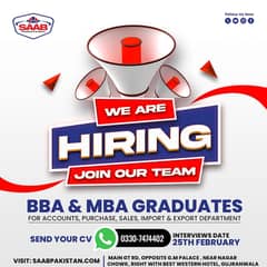 BBA , MBA and Graduate Required