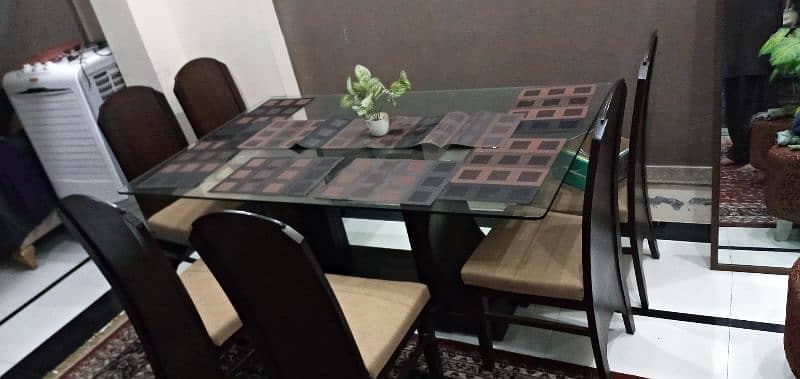 6 Chair Wooden Dining Table For Sales ( New condition) 2