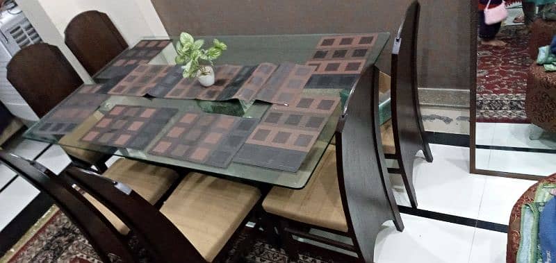 6 Chair Wooden Dining Table For Sales ( New condition) 7