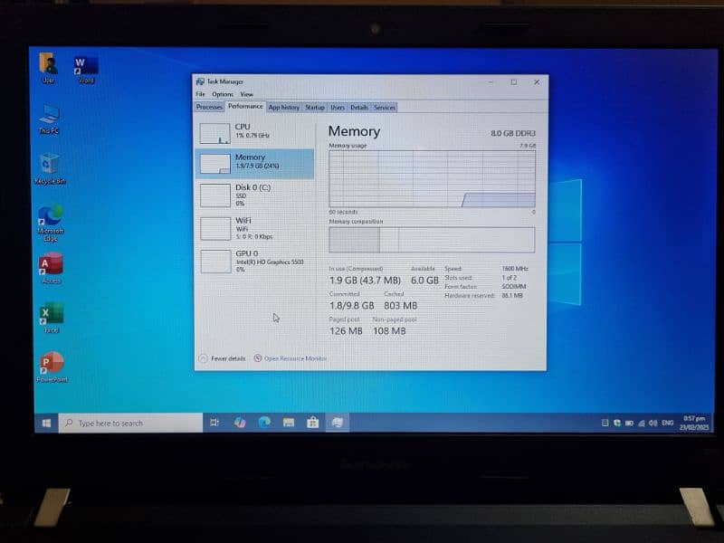 Lenovo i5-5th Gen 8GB Ram 120SSD Windows 10 & Office 2024 laptop 5