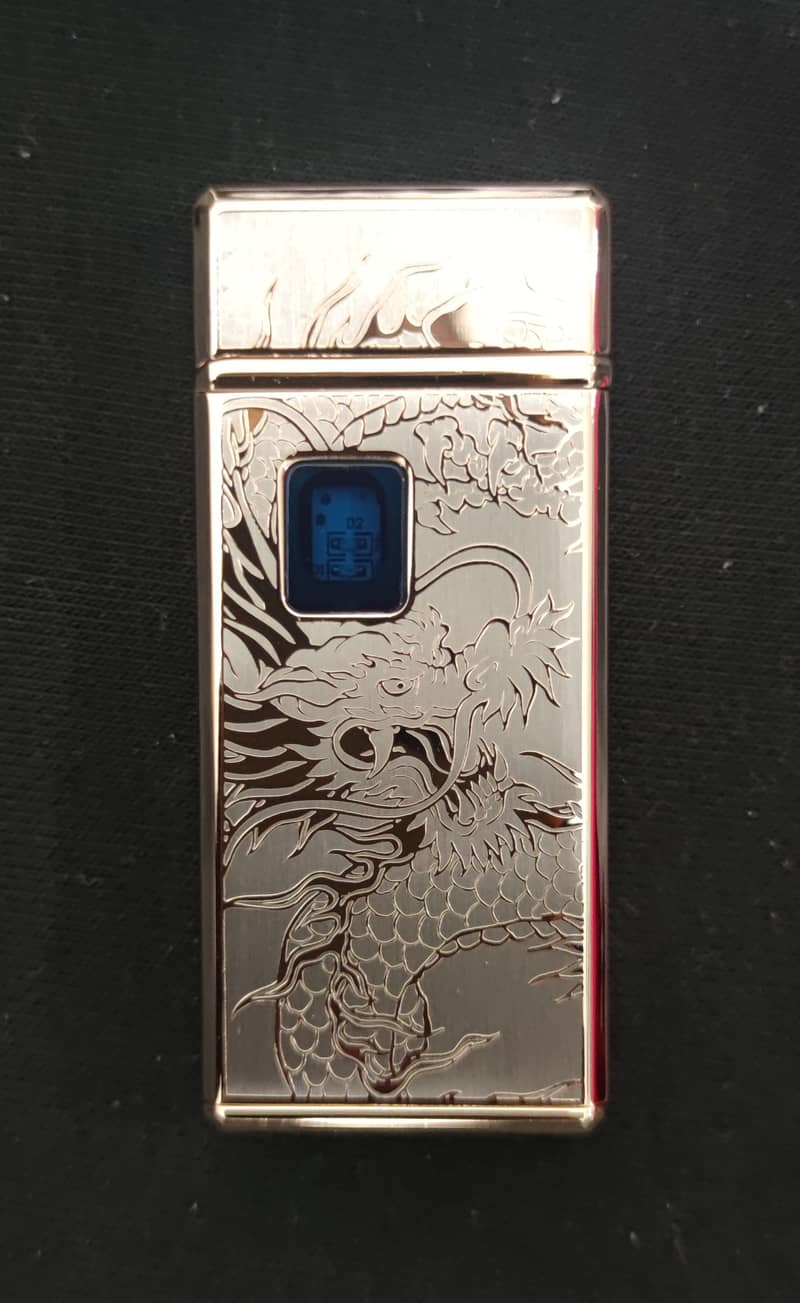 Black Dragon Metal Plasma Arc USB Type-C + Gas Lighter 0