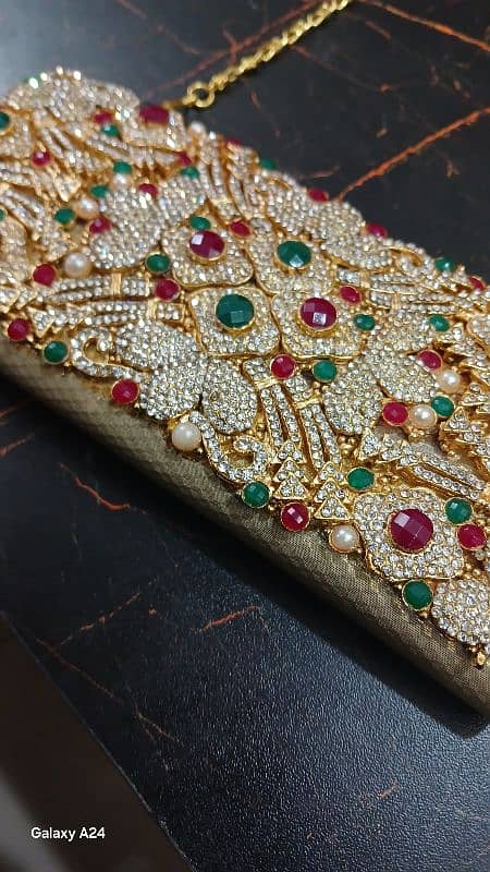 Gold-Tone Bridal Clutch 3