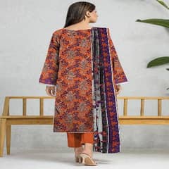 3 piece women unstich linen printed suit