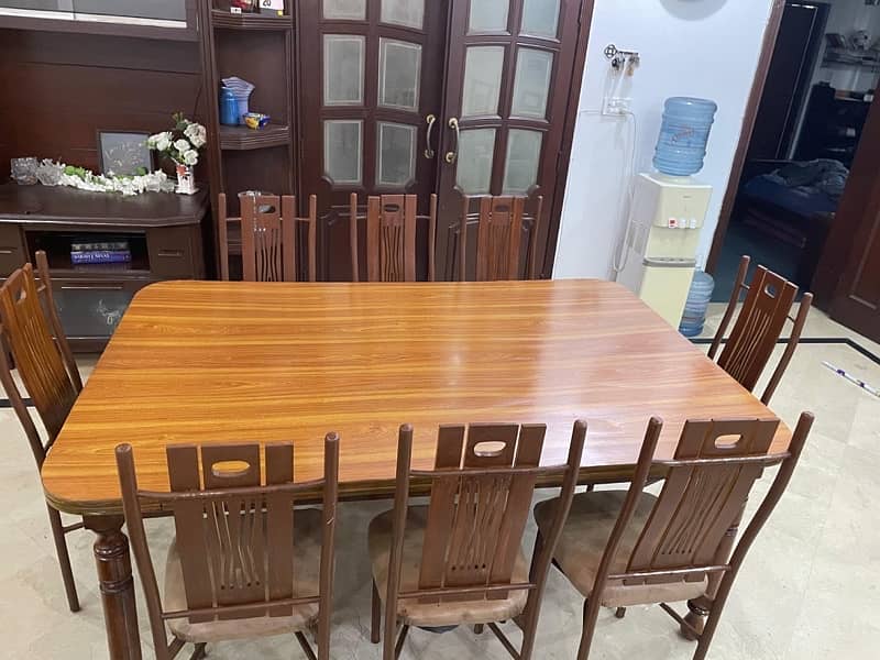 wooden dining table 8 chairs 2