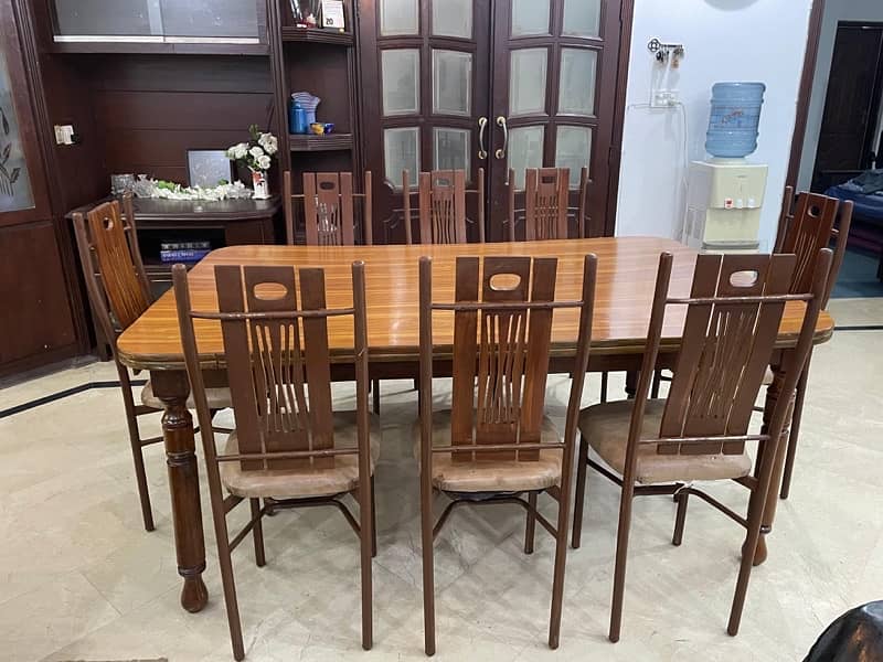 wooden dining table 8 chairs 3