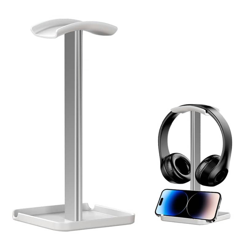 Universal Aluminum Headphone Stand - Detachable, Non-Slip, Curved 3