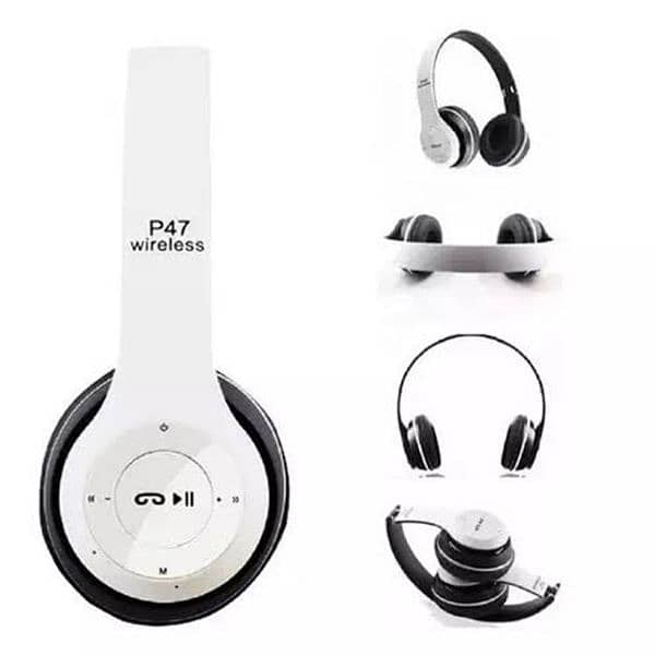 Sleek white headphones - 1 Pcs with stylish design. 1