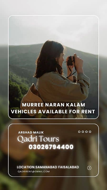 Qadri Rent A Car & Tours Samanabad FSD 03218523000 03026794400 8