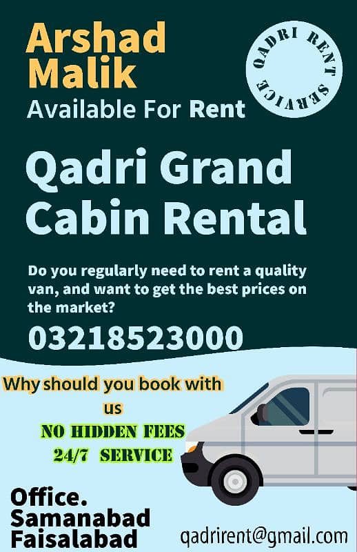 Qadri Rent A Car & Tours Samanabad FSD 03218523000 03026794400 14