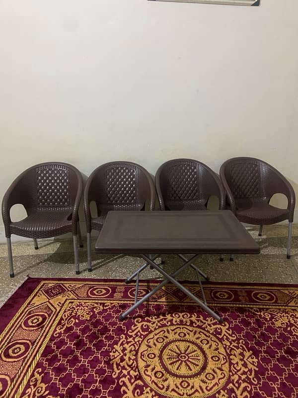 condition 10/10 Brown colour Chair and Table set 0