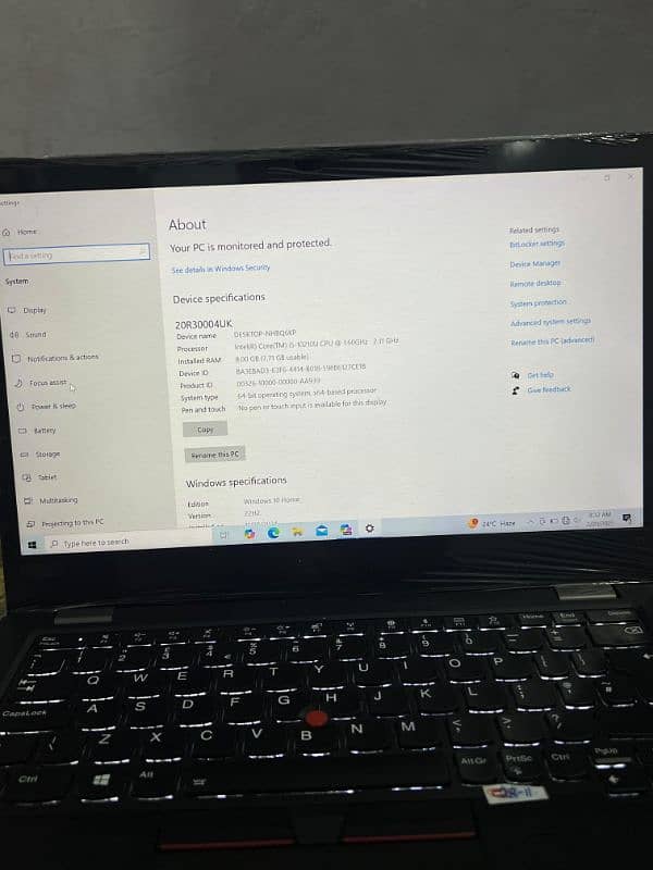 Lenove thinkpad i5 10th gen 8gb ram and 256 ssd 1